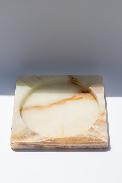 Vintage 1970s Onyx Stone Ashtray